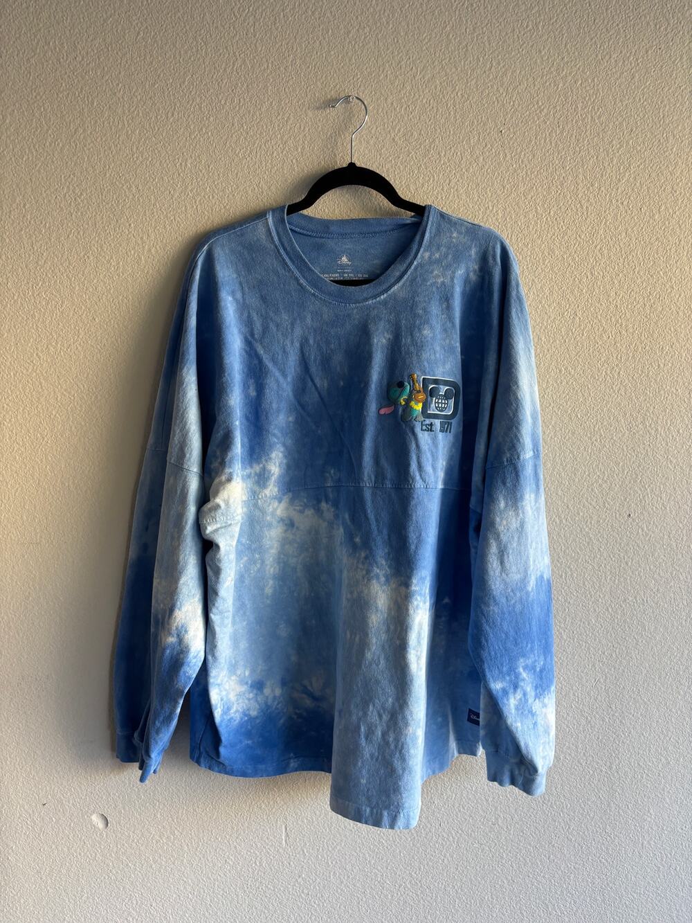 Disney World Stitch Spirit Jersey Blue tie-dye Women's Size XXL